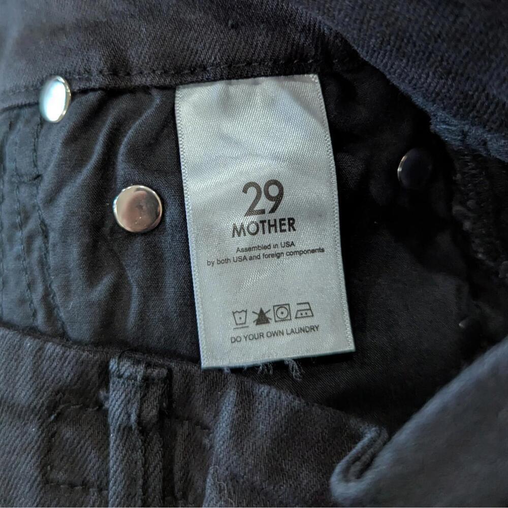 MOTHER The Swooner Dagger Ankle Fray Jeans Black Sheep Glitter Stripe 29 - Picture 7 of 9